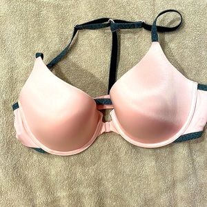 VS Racer back Demi pink with gray 36B new never worn